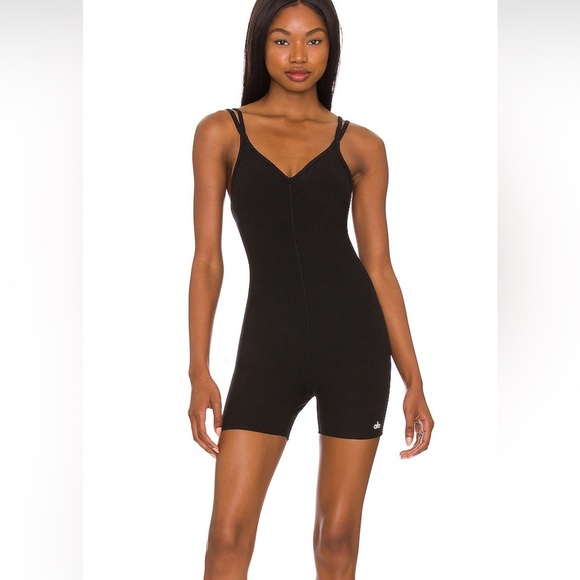 ALO Yoga Alosoft Suns Out Onesie in Black - Picture 1 of 5
